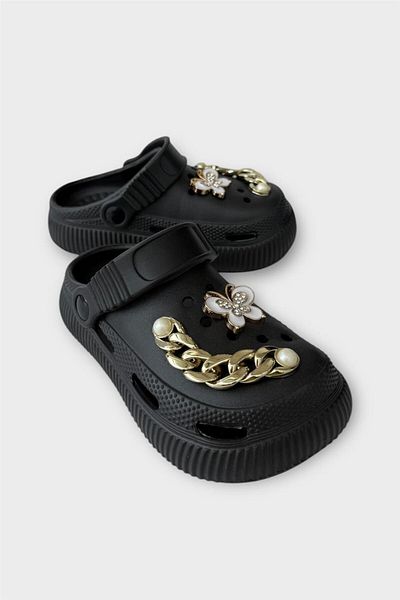 Liger Children's Stone Slippers - Garden, Beach, Seaside and Pool Slippers Black