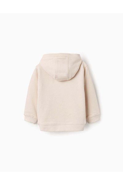 Ziddy Cotton Hooded Sweatshirt for Baby Boys 'Castle', Beige