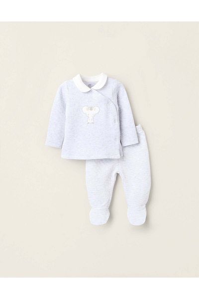 Ziddy Sweatshirt + Trousers for Newborns 'King Mouse', Grey