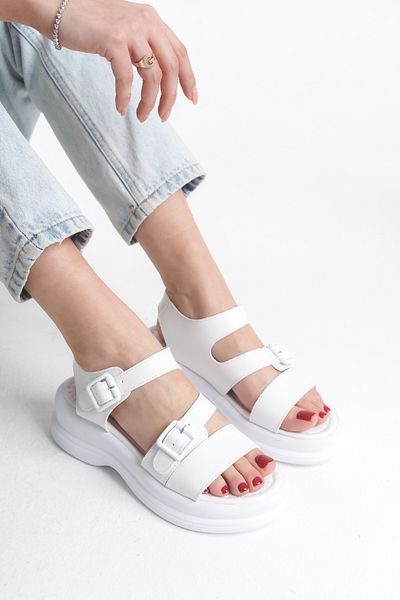 Limeo Ψηλοτάκουνο Skin Cross Double Buckle Summer Γυναικεία Wedge Heel σανδάλια Παπούτσια