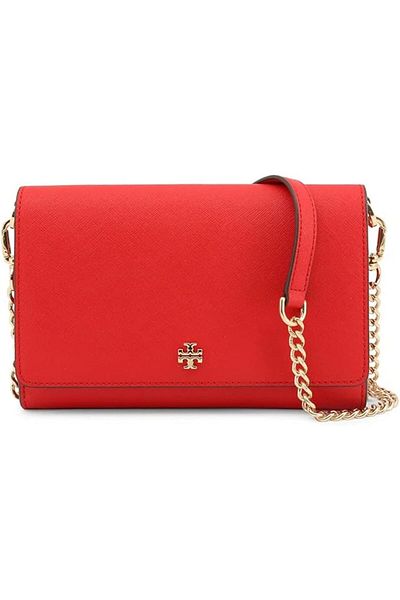 Tory Burch Tory Burch Robinson Leather Wallet On A Chain