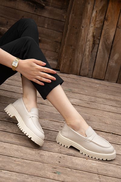 DUMMET Γυναικεία παπούτσια με χοντρή σόλα άνετα Classic Loafer Moccasin με ψηλή σόλα