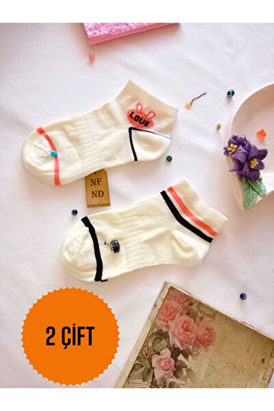 ENEFENDİ 2 PERECHI DE CĂPĂȚI BUMBAC CU VÂRFA FĂRĂ CUSĂTURI MOALE, SCURTĂ, CU MODEL, CĂPĂȚI PENTRU FEMEI 36-40