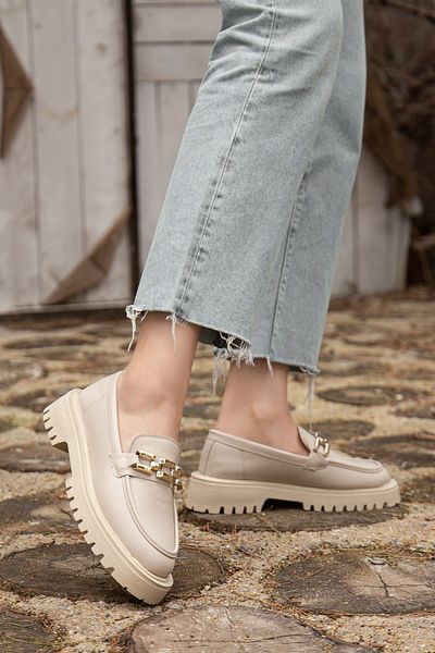 DUMMET Γυναικεία παπούτσια με χοντρή σόλα άνετα Loafer Moccasin με ψηλή σόλα