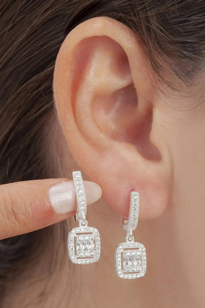 carrot silver 925 Ayar Gümüş Baget Küpe