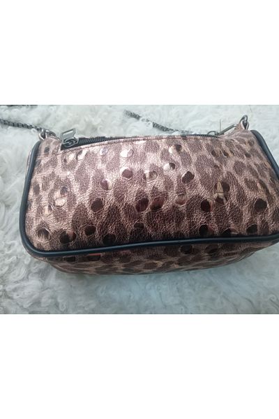 hoaryage Piele de vițel autentică, din materiale de primă clasă, geantă de umăr cu lanț din piele de vacă imprimată special