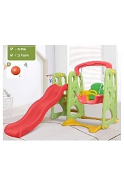 FULLJOY زحليقة مع مرجيحة و كرة سلة 3*1 ,أخضر