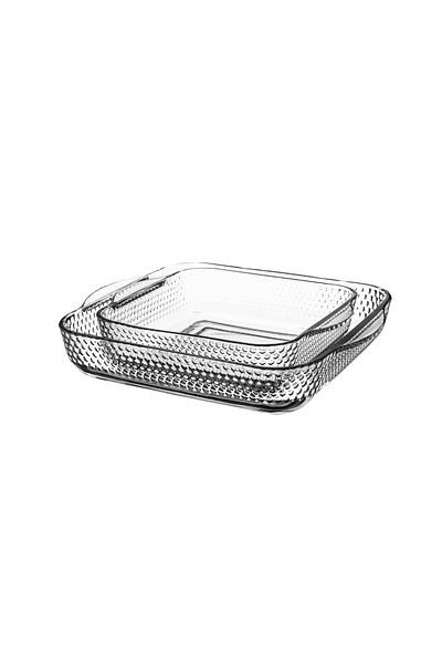 Dania 2-Piece Square Heat-Resistant Glass Oven Tray Set