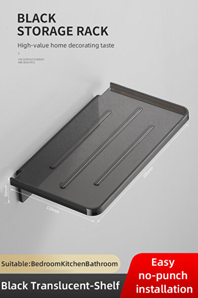 Choice Transparent ABS Bathroom Shelf Storage Rack Black Shelves Wall Holder ...