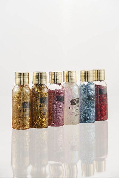 Makeuptime 6 Pieces Colorful Segmented Glitter Mt