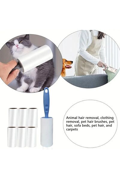 Askıcı 60 Sheets Hair Collection Tape - Cat and Dog Hair Detailed Clothes Cleaning Roll