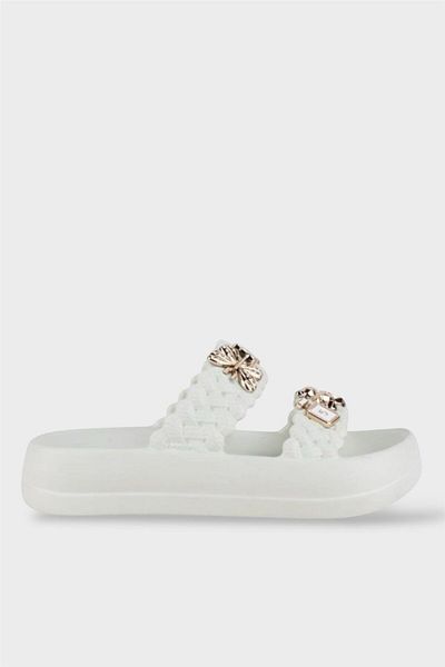Liger Women's Stylish Comfortable Daily Slippers with Stones Water Green