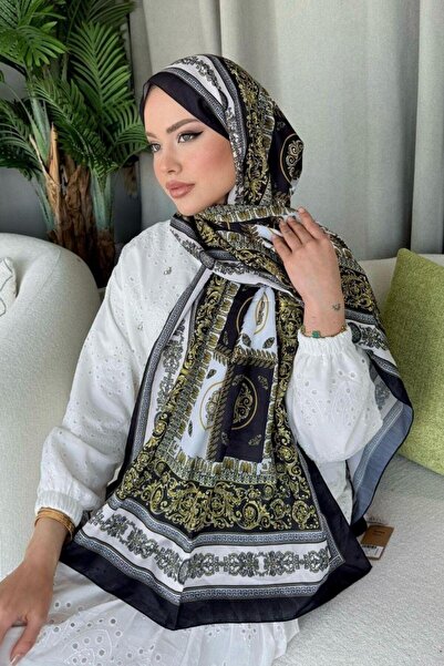 Şulemoda Giyim Şal imprimat digital Kuoos negru