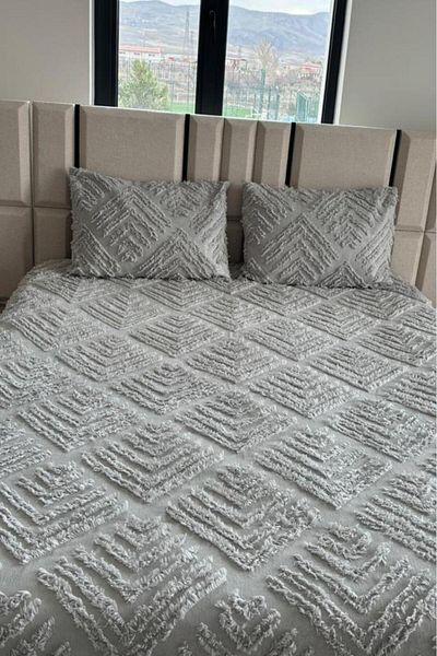Çeyiz Diyarı Gray 3 Piece Double Pique Set