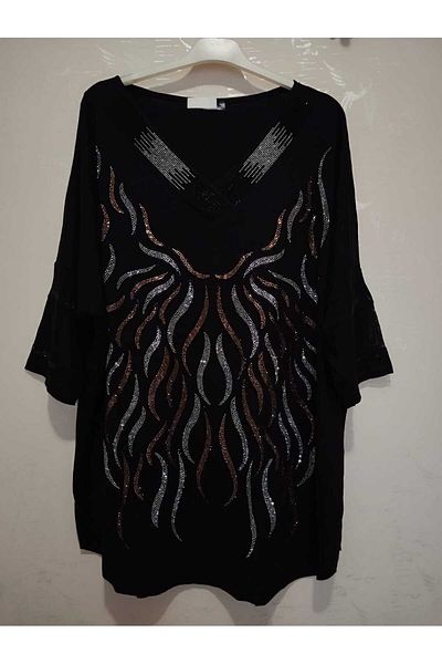 anne moda ankara Plus Size Evening Dress Style, Sparkle Short Tunic