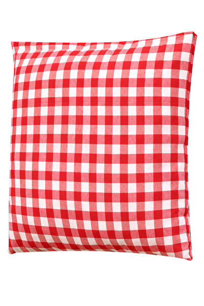 AfgTech Piknik Seti 170x170cm Piti Kareli Piknik Örtüsü, 40x40cm 2 Adet Minder Kırmızı