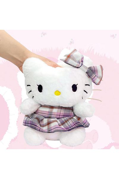 e-life shop Imported Hello Kitty Sanrio Plush Character Figure Toy with Fabric Dress Sleeping & Playmate 30 Cm.