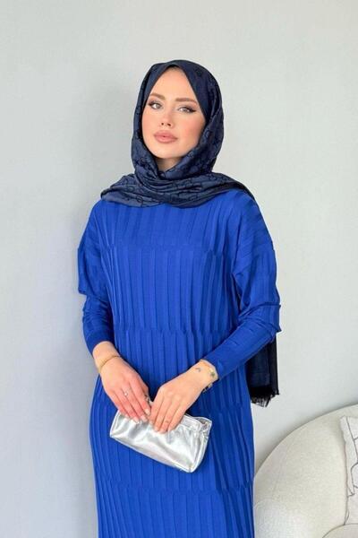 Şulemoda Giyim Φόρεμα Mercerized με μπλε κοβαλτίου χρώματα