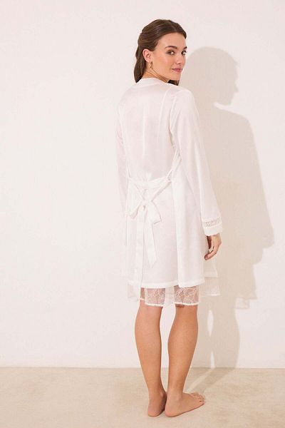 Women'secret White satin midi robe