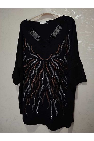 anne moda ankara Plus Size Evening Dress Style, Sparkle Short Tunic