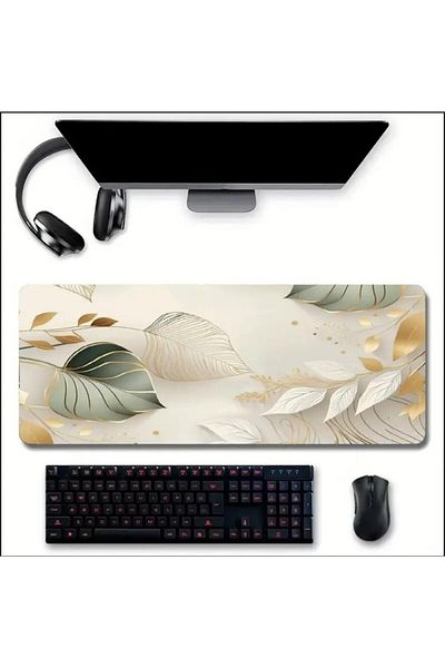sgeteknoloji 70X30 cm Large Leaf Themed Non-Slip Base Speed Surface Gamer Mouse Pad Gaming