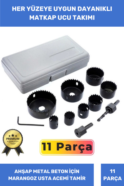 Genel Markalar Premium Panç Seti 11 Parça Alyan Anahtarlı Ağaç Kesme Alçıpan ...