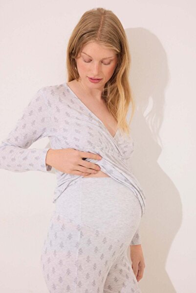 Women'secret Gray soft touch maternity pyjamas