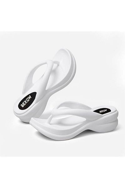 BEXOW Women's High Heel Flip Flops Slippers Waterproof Platform Comfortable EVA Lightweight Stylish