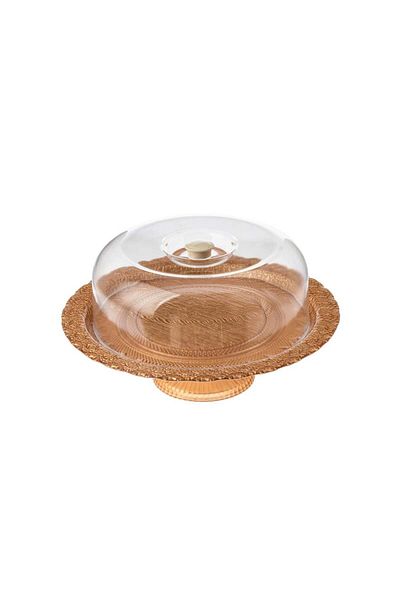 Byblos Turkish Glass Base Serving Plate With Acrylic Lid 32 Cm