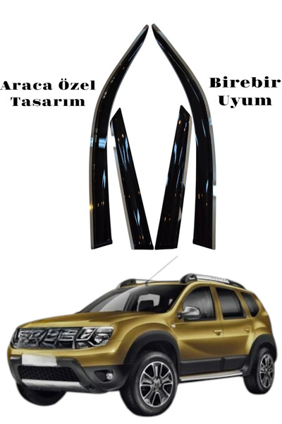 Autovia Dacia Duster 2010-2016 Arası Kromlu Cam Rüzgarlığı 4lü