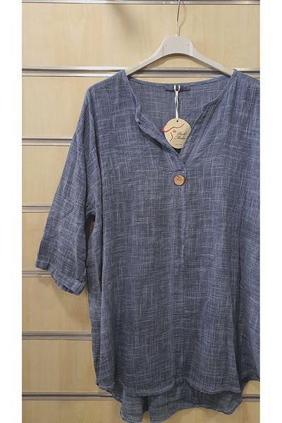 Park Moda Bluză italiană cu model simplu, cu un singur buton