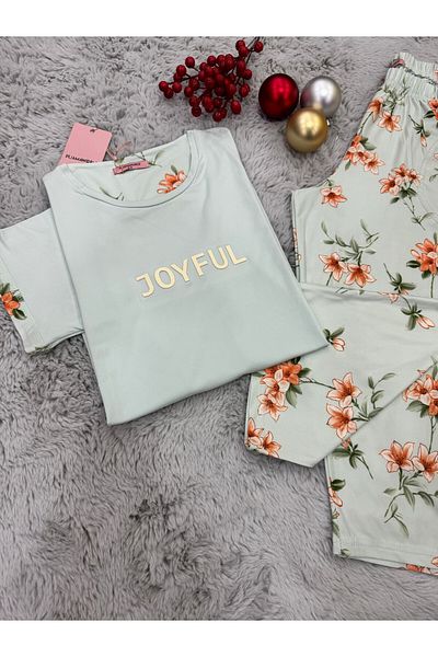 pijamaworld Short Sleeve Capri Pocket Summer Pajama Set