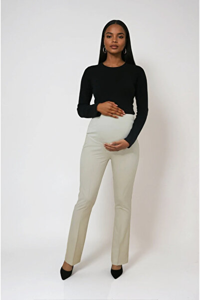 MODA Hamile Giyim Bel Ayarlanabilir İspanyol Paça Kumaş Pantolon