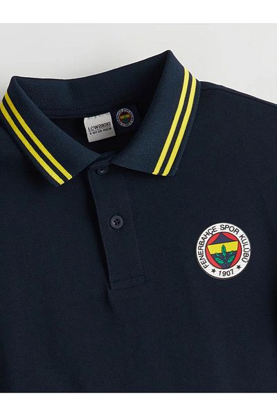 LC Waikiki LC OUTLET YELLOW Tricou pentru băiat cu imprimeu cu gât polo bleumarin