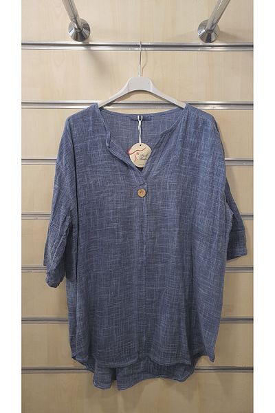 Park Moda Bluză italiană cu model simplu, cu un singur buton