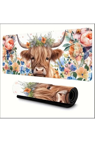 sgeteknoloji 70X30 CM TEMATICA FLORALĂ VACĂ BAZĂ ANTIDRIPĂ SURFACĂ DE VITEZĂ MOUSE PAD GAMING
