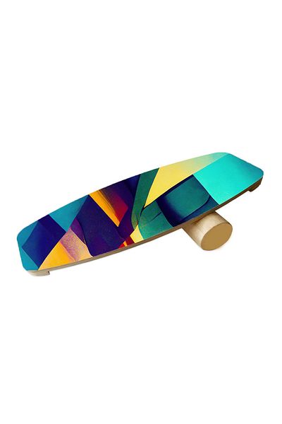 wudie Wooden Printed Balance Board Rocket Balance Board Rocket Gym Board