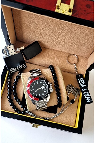 ARPAT WATCH KİŞİYE ÖZEL 5 PARÇA ERKEK SAAT SETİ : SAAT, ÇAKMAK, TESBİH, BİLEKLİK, ANAHTARLIK