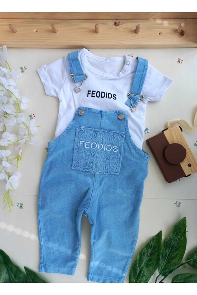 MÇ FAMİLY STORe KIZ ERKEK BEBEK Çocuk Jean Salopet 2' Li Kot Tulum Takim