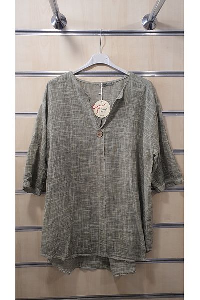 Park Moda Ιταλική μπλούζα με απλό σχέδιο με ένα κουμπί