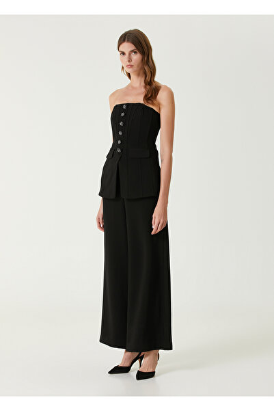 Self Portrait Siyah Maksi Krep Abiye Tulum