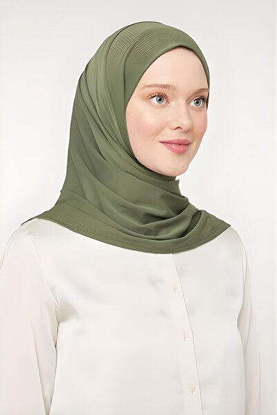 Melodi Scarf Kadın Tesettür Pratik Hijab Spor Şal Haki