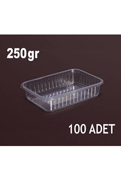 abnturk 250gr’lık 100 Adet 14x10cm Dikdörtgen Gıdaya Uygun Yemek Kabı Pilav T...