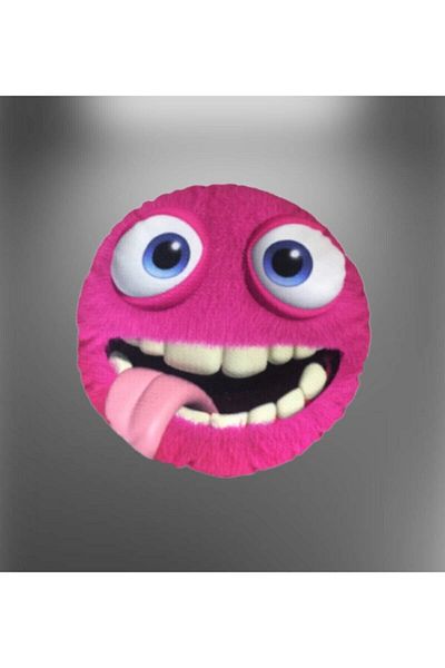 AZİZ OYUNCAK 30 Cm Fuchsia Humorous Emoji Toy Pillow - Cartoon Themed