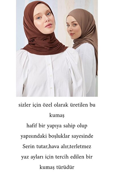 Melodi Scarf Kadın Tesettür Pratik Hijab Spor Şal Pudra