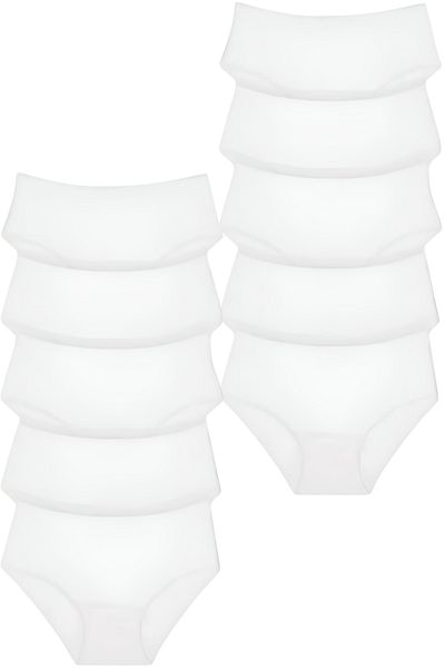 Tezzgelsin Women's High Waist 100% Cotton 10-Piece Ribbed Bato Panties Women's 10-Piece Panties