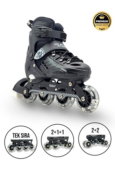 İMVULA Profesyonel Işıklı Silikon Teker Ayarlanabilir Çocuk-Yetişkin Paten