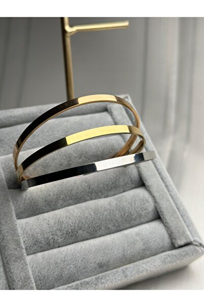 gingillo aksesuar Çelik Ajda Kare Kesim 3 Renk Bilezik