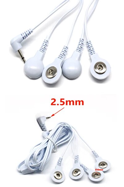 optana 4 Uçlu Çıtçıtlı Tens Pedi Kablosu Elektrot Tens Cihazı EMG Cihazı Kabl...