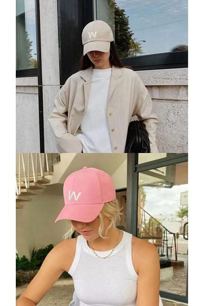 w white stars sports & wear Αθλητικό Καπέλο Unisex W Κεντημένο Velcro Ρυθμιζόμενο καπέλο σετ 2 τεμαχίων